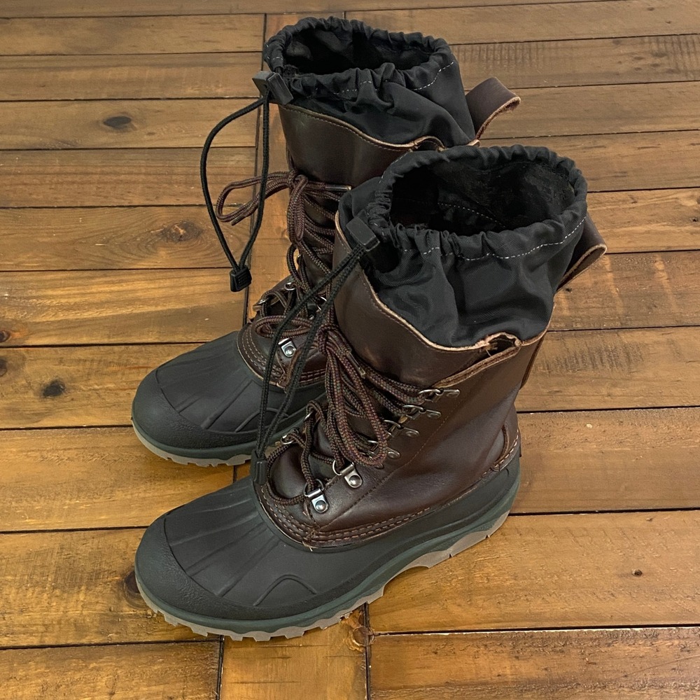 LL Bean Wildcat Boots Mens Brown Leather Insulated Winter Duck boots womens 9.5